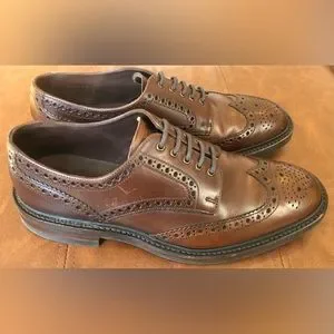 BRAND NEW Loake Mens Chester Leather Brogue Wingtip Dress Shoe US-9, UK-8 Loake Chester Brogue - brown main image 4